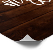 Hunt is over Rustic Antler Burgundy Floral Wedding Poster (Hoek)