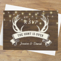 Hunt is over Rustic String Lights Wedding