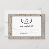 "Hunt is over" Rustiek Antler Barnwood Bruiloft RS Kaart (Voorkant)