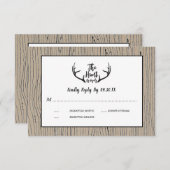 "Hunt is over" Rustiek Antler Barnwood Bruiloft RS Kaart (Voorkant / Achterkant)