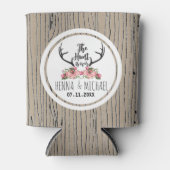Hunt is over rustieke Antler Floral Barnwood bruil Blikjeskoeler (Voorkant)