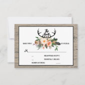Hunt is over rustieke Boho Floral bruiloft RSVP (Voorkant)