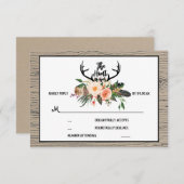 Hunt is over rustieke Boho Floral bruiloft RSVP (Voorkant / Achterkant)
