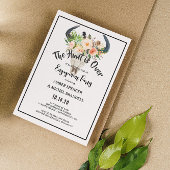 Hunt is over rustieke Boho Floral Engagement Party Kaart