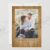 Hunt is over rustieke gewei bruiloft foto kaart (Achterkant)