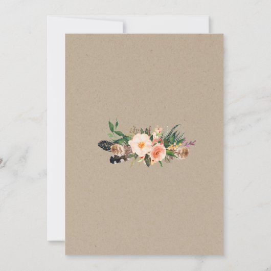 "Hunt is voorbij" Rustieke Boho Floral bruiloft Kaart (Achterkant)