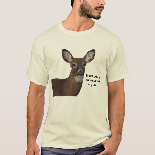 Hunt met een camera-hert T-shirt (Voorkant)