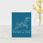 Hunt Or Die Funny Hunting Quote Deer Butcher Chart Kaart (Gele Bloem)