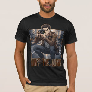 Hunt The Light Vintage Fotograaf Professionele T-shirt