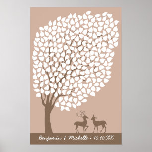 Hunt Tree Guest Book Poster - 250 handtekeningen