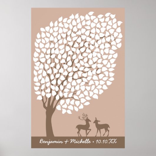Hunt Tree Guest Book Poster - 250 handtekeningen (Voorkant)