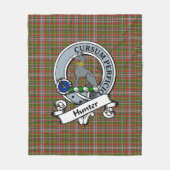 Hunter 1819 Clan Badge Tartan Pset Fleece Deken (Voorkant)