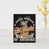 Hunter 30th Birthday Old Bucks Club Mannen 30 Year Kaart (Gele Bloem)