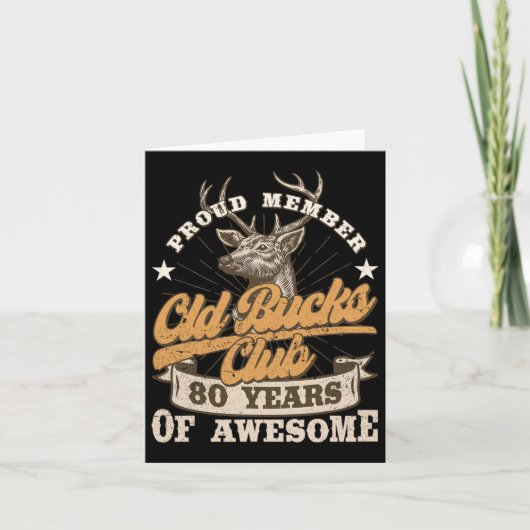 Hunter 80th Birthday Old Bucks Club 80 jaar AW Kaart (Voorkant)