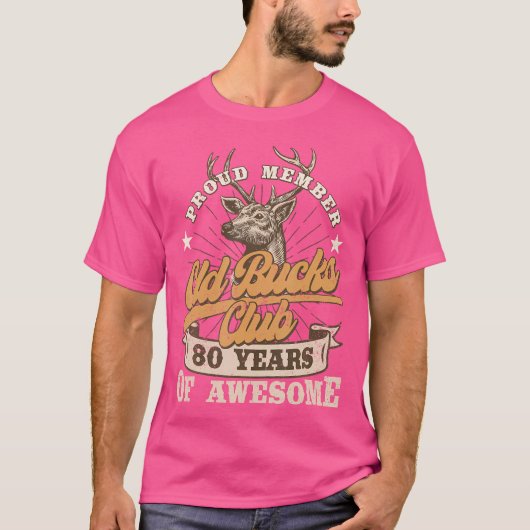 Hunter 80th Birthday Old Bucks Club 80 jaar AW T-shirt (Voorkant)