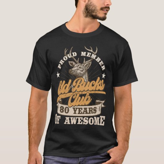 Hunter 80th Birthday Old Bucks Club 80 jaar AW T-shirt (Voorkant)