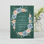Hunter Abrikoos Ranunculus Eucalyptus Bruiloft Kaart (Staand voorkant)