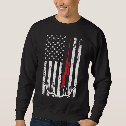 Hunter American Flag USA Hunting Deer Gift Trui (Voorkant)