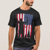 Hunter American Flag voor boogschutter T-shirt (Voorkant)