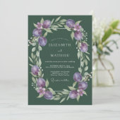 Hunter Amethyst Ranunculus Eucalyptus Bruiloft Kaart (Staand voorkant)