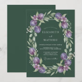 Hunter Amethyst Ranunculus Eucalyptus Bruiloft Kaart (Voorkant / Achterkant)