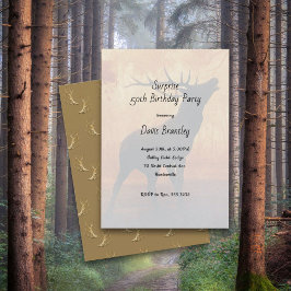 Hunter Antlers Deer Birthday Party Invitation Kaart