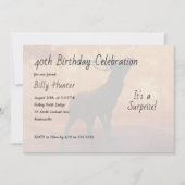 Hunter Antlers Surprise Birthday Party Invitation Kaart (Voorkant)