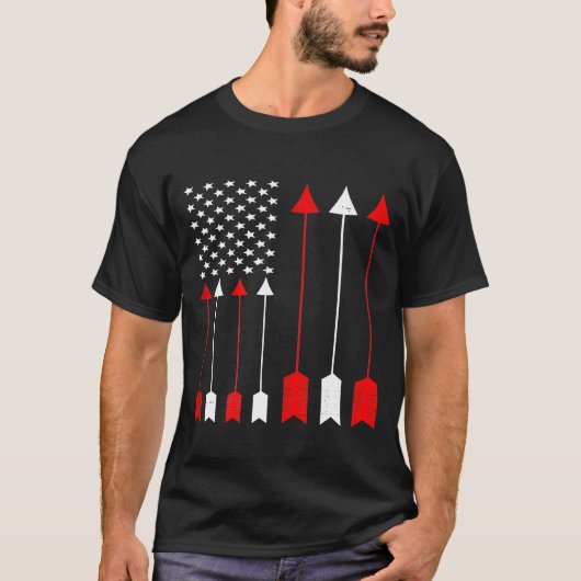 Hunter Archer American Flag Bowhunting Hunter Men T-shirt (Voorkant)