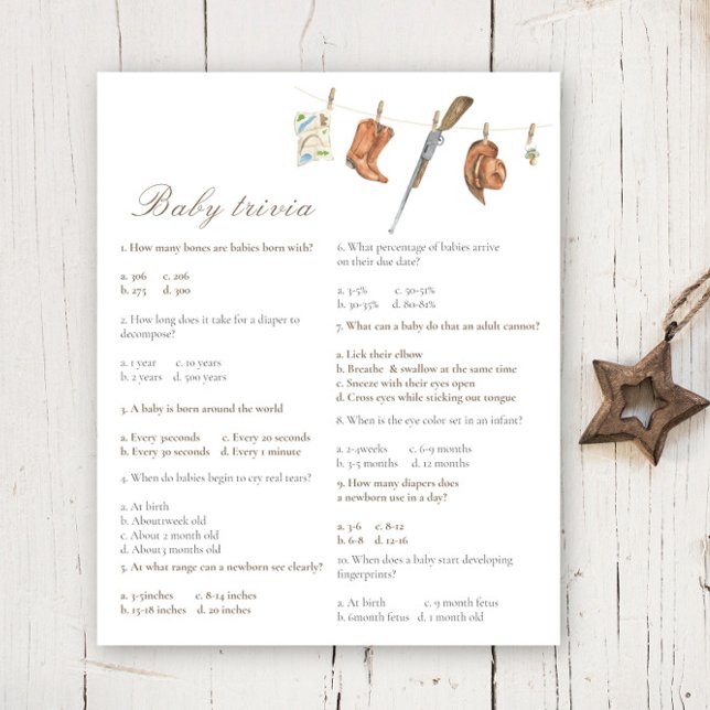 Hunter baby shower - Baby Trivia Game (Creator heeft geüpload)