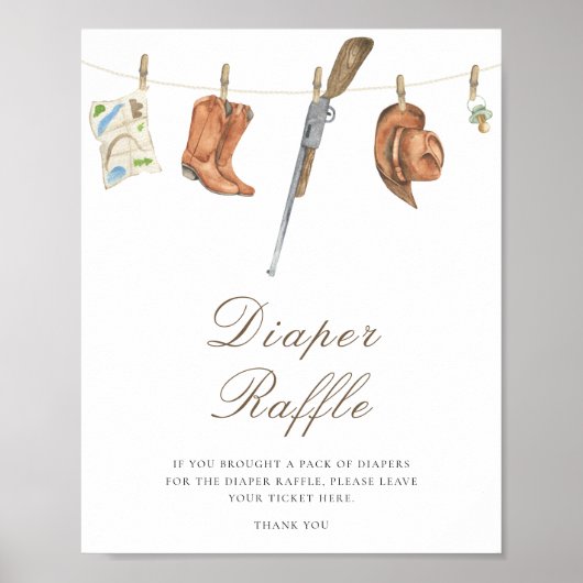 Hunter baby shower - diaper raffle poster (Voorkant)