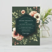 Hunter Blush Nocturne Bruiloft Kaart (Staand voorkant)
