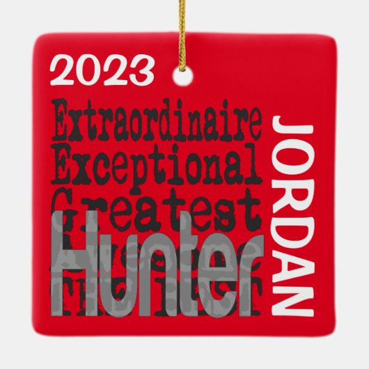Hunter Buitengewoon DOUANE Keramisch Ornament (Achterkant)