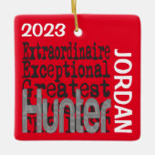 Hunter Buitengewoon DOUANE Keramisch Ornament (Voorkant)