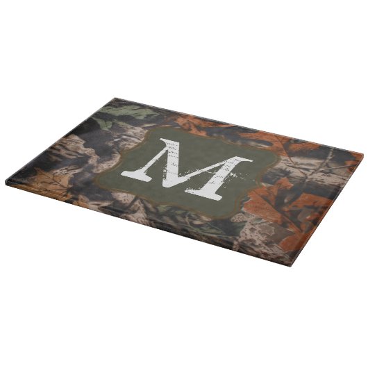 Hunter Camo Hunters Monogram Glass Cutting Board Snijplank (Hoek)