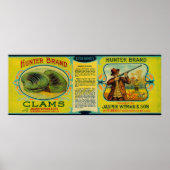 Hunter Clams LabelMilbridge, ME Poster (Voorkant)