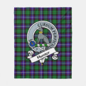 Hunter Clan Badge Schotse ruit Fleece Deken (Voorkant)