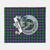 Hunter Clan Badge Schotse ruit Fleece Deken (Voorkant (Horizontaal))