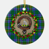 Hunter Clan Badge & Tartan Persoonlijke mas Keramisch Ornament (Voorkant)