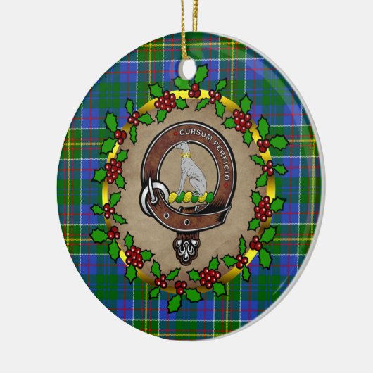 Hunter Clan Badge & Tartan Persoonlijke mas Keramisch Ornament (Links)