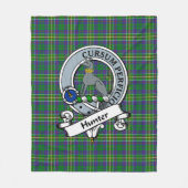 Hunter Clan Badge Tartan Pset Fleece Deken (Voorkant)