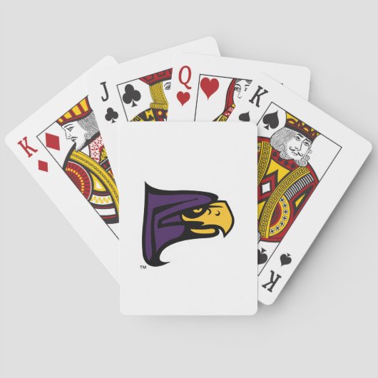 Hunter College Hawk Profiel Mascotte Pokerkaarten (Achterkant)