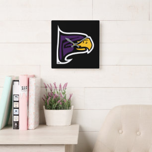 Hunter College Hawk Profiel Mascotte Vierkante Klok
