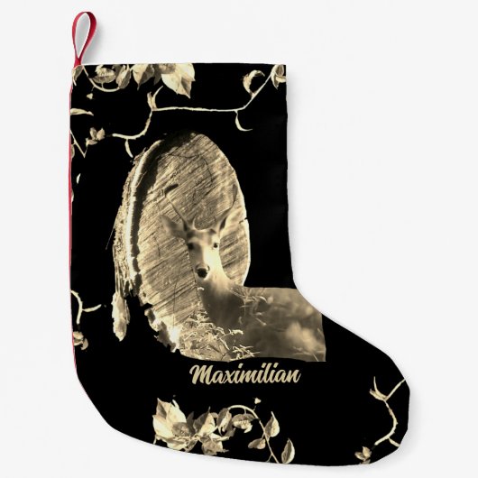 Hunter Country Wood Knot Buck Deer Kleine Kerstsok (Voorkant)