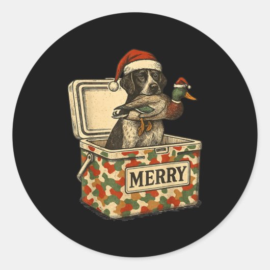 Hunter Dad Christmas Mallard Xmas Duck Lover Women Ronde Sticker (Voorkant)