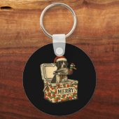 Hunter Dad Christmas Mallard Xmas Duck Lover Women Sleutelhanger (Voorkant)