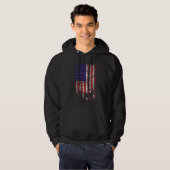 Hunter Deer Forest US Flag America Hunting Patriot Hoodie (Voorkant volledig)