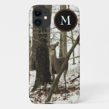 Hunter Deer in de sneeuw met monogram Camo