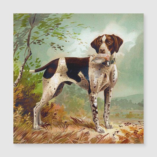 Hunter dog met vogel in de mond (Voorkant)