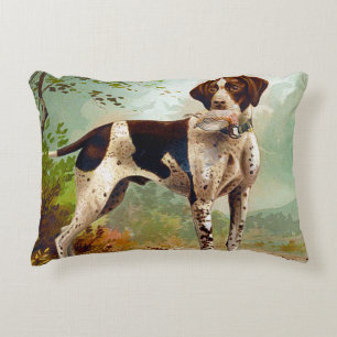 Hunter dog met vogel in de mond accent kussen