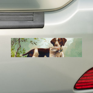 Hunter dog met vogel in de mond bumpersticker